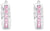 Pendientes de aro plateados con pedrería rosa en montura rectangular, vista lateral.