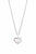 Collar de plata con colgante de corazón, incrustado con piedras rosas