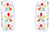 Pendientes de aro con flores de colores y pedrería, esmalte blanco, forma de gota