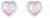 Pendientes de corazón con piedra rosa en marco de corazón, par