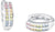 Aros plateados con piedras de colores en varias filas