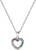 Collar con colgante de corazón redondo de metal con piedras de bisutería de colores