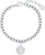 Pulsera de plata de ley con cadena de eslabones y moneda colgante redonda