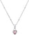 Collar plateado con colgante de corazón y piedra rosa