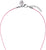Collar de tela con cordón rosa y cadena extensora plateada con colgante
