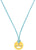 Collar de tela con colgante redondo amarillo con cara sonriente y cordón azul