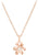 Collar con colgante de flor en metal color oro rosa y brillante pedrería
