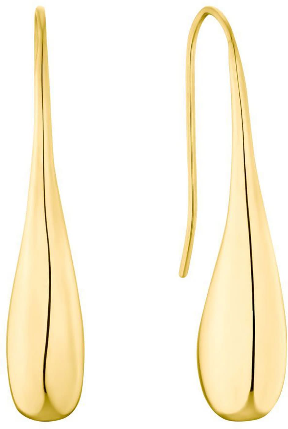 Pendientes grandes en forma de lágrima de acero inoxidable, brillantes y con forma de gota