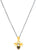 Collar con colgante de abeja, esmalte amarillo e incrustación de cristal redondo en el motivo