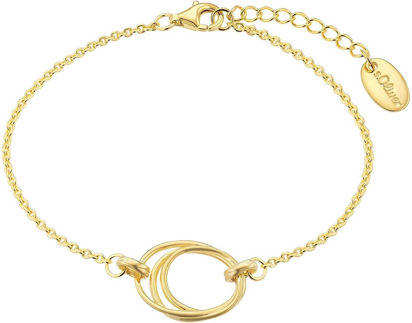Pulsera dorada con colgante retorcido y eslabones