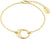 Pulsera dorada con colgante retorcido y eslabones