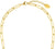 Collar de oro amarillo, eslabones grandes y placa redonda con logo en el cierre