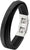 Pulsera de cuero multicapa, cuero negro, hebilla plateada