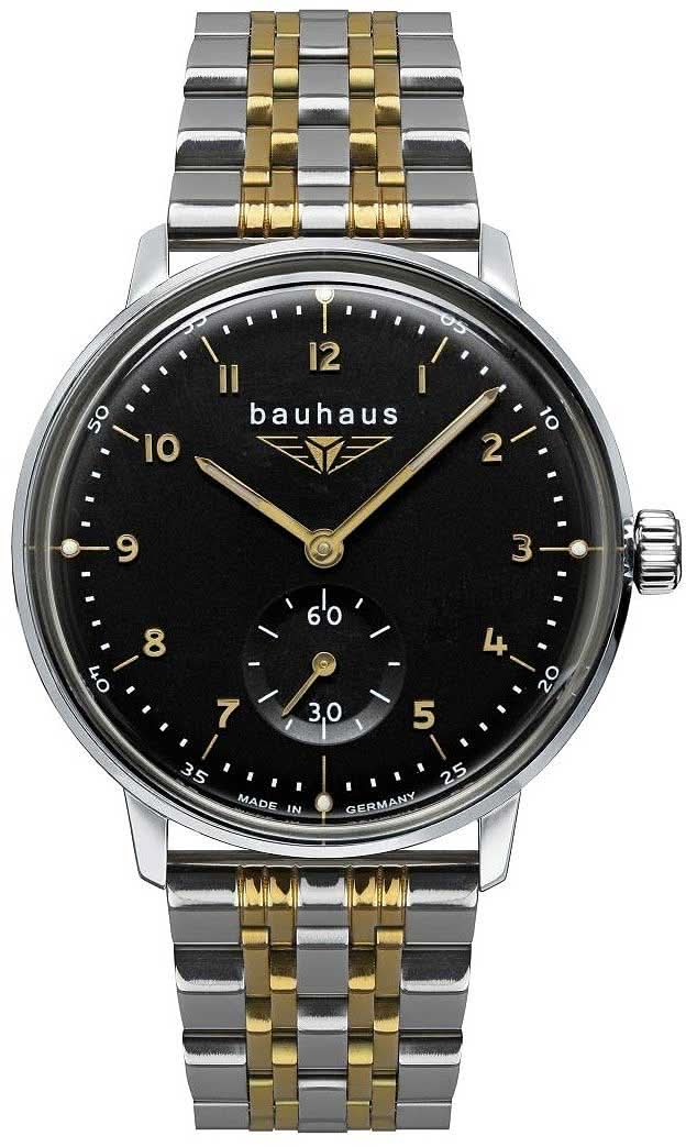 Reloj de mujer con esfera negra y pulsera bicolor de acero inoxidable
