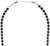 "Collar con perlas negras y cierre plateado, diseño de hilera de perlas"