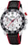 Reloj cronógrafo para niños: esfera negra, detalles rojos, correa de cuero negra