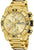 Reloj cronógrafo dorado con esfera beige y correa de metal