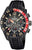 Reloj deportivo para hombre con caja negra, esfera negra y bisel rojo