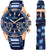 Reloj Festina para hombre con esfera azul, subesferas de cronógrafo y bisel dorado