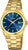 Reloj Festina para hombre con esfera azul y correa de acero inoxidable en tono dorado, pantalla analógica