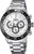 Reloj cronógrafo para hombre con bisel de cerámica, correa de acero inoxidable, esfera negra