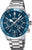 Reloj de hombre con esfera de cronógrafo azul y correa de acero inoxidable
