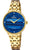 Festina Reloj de mujer con correa milanesa dorada y esfera azul, cuarzo