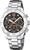 Reloj de mujer con pulsera de acero inoxidable, esfera negra de cronógrafo
