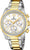 Reloj Festina para mujer, correa bicolor de acero inoxidable, esfera blanca con subesferas de cronógrafo