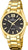 Reloj Festina para hombre con caja de acero inoxidable dorada, esfera negra y números romanos