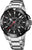 Reloj cronógrafo de acero inoxidable para hombre con esfera negra, subesferas de cronógrafo y fecha
