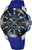 Reloj para hombre con correa de silicona azul y esfera deportiva con cronógrafo.