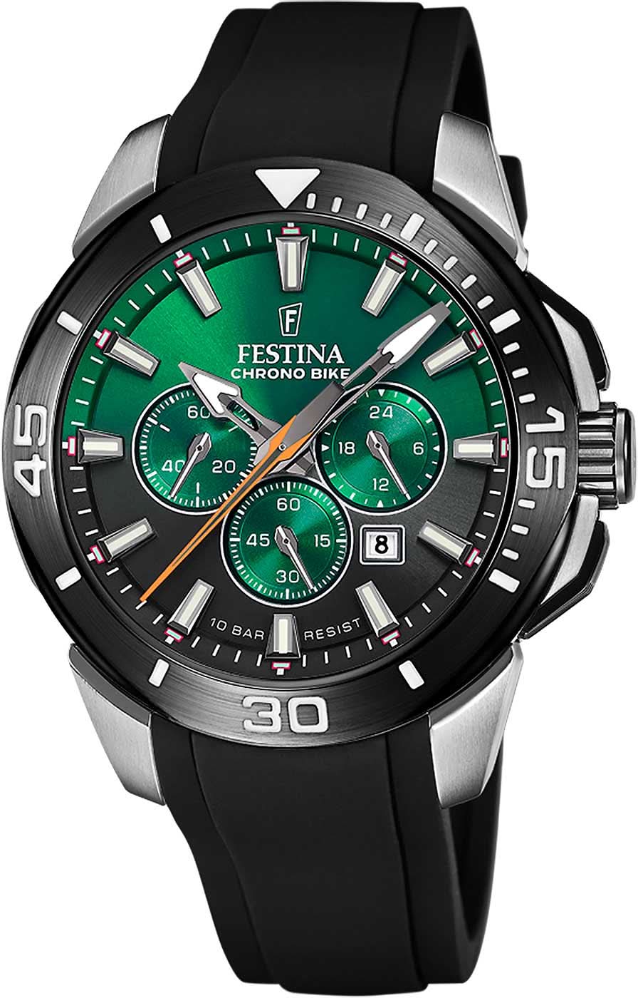 Pulsera de hombre con esfera verde, correa de caucho negra y visualización de fecha
