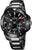 Reloj de hombre con correa de acero inoxidable negra y esfera redonda