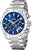 Reloj Festina Chronograph para hombre, correa de acero inoxidable, esfera azul, taquímetro.