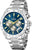 Cronógrafo Festina para hombre con correa de acero inoxidable, esfera azul y detalles de cronógrafo