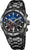 Reloj cronógrafo para hombre con esfera azul y negra y correa de acero inoxidable negra