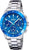 Reloj de mujer con esfera azul, bisel de cerámica y correa de acero inoxidable, cronógrafo