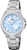Reloj de mujer con esfera azul claro y pulsera de acero inoxidable, cuarzo