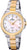Reloj de mujer con esfera de nácar, caja dorada y brazalete de eslabones metálicos
