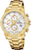 Reloj dorado para hombre con esfera de cronógrafo, contadores y visualización de fecha