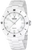 "Reloj de mujer: correa de cerámica blanca y esfera blanca, pantalla redonda"