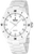 "Reloj de mujer con brazalete de cerámica blanca y esfera blanca, cuarzo, números arábigos grandes"