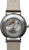 Reloj automático para hombre con tapa transparente, caja plateada y correa de cuero marrón claro