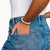 Charm Thomas Sabo de corazón en pulsera de perlas, circonita rosa