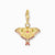 Colgante Charm Mariposa Nocturna en plata de ley 925, chapado en oro de 18k, esmalte multicolor