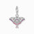 Colgante Charm de plata con esmalte de polilla multicolor y ojal