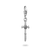 Colgante de plata con diseño de espada, circonita y ornamentos de filigrana