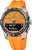 Reloj Festina Connected para hombre con correa de silicona naranja, esfera negra y caja de titanio