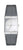 Reloj Jacob Jensen para mujer con correa de cuero oscura, caja plateada y esfera blanca